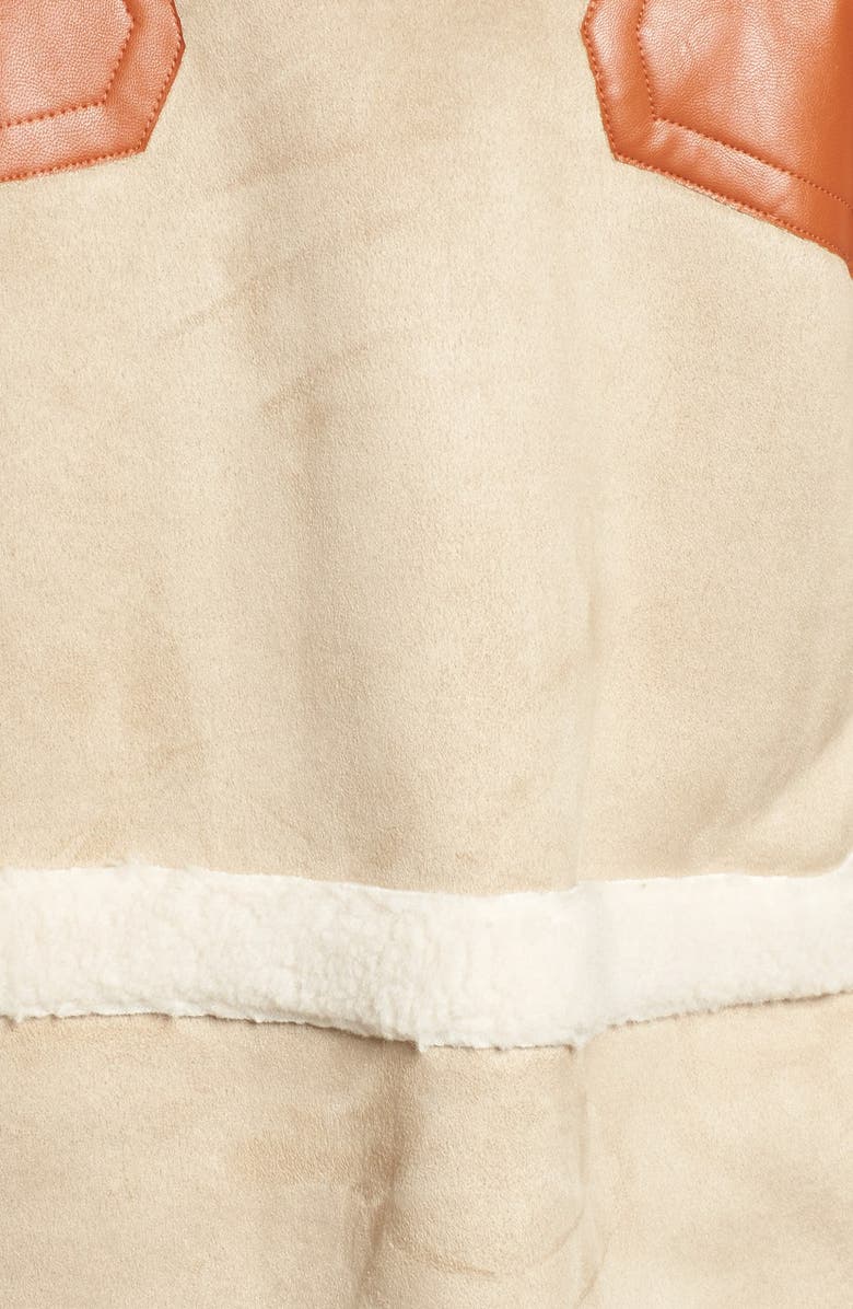 MOON RIVER Faux Shearling & Faux Leather Jacket, Alternate, color, 