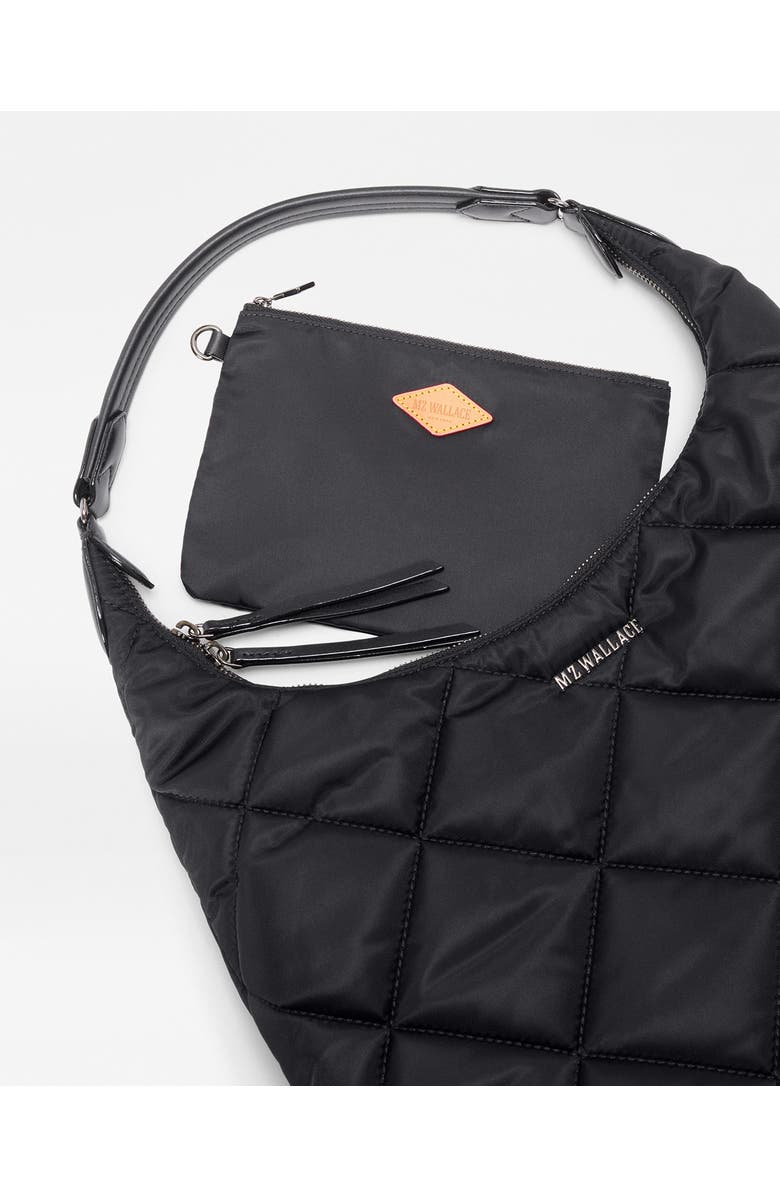 MZ Wallace Madison Quilted Nylon Shoulder Bag, Alternate, color, Black