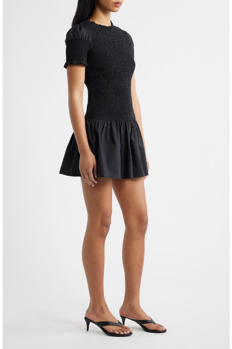 Laurita Smocked Minidress, Alternate, color, BLACK