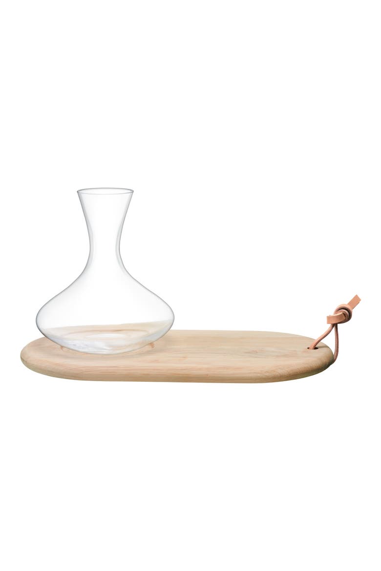 Wine Carafe & Cheese Board Set, Main, color, CLEAR/ OAK