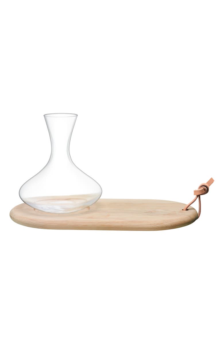 LSA Wine Carafe & Cheese Board Set, Main, color, Clear/ Oak