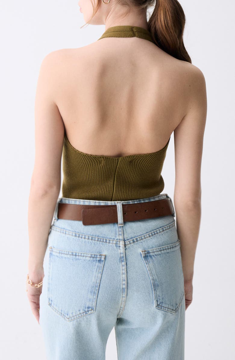 DELUC Belmonte Halter Sweater, Alternate, color, Army