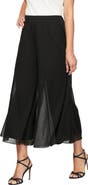 Alex Evenings Wide Leg Crop Mesh Panel Pants