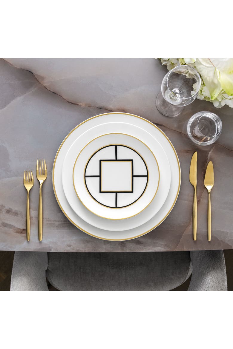 MetroChic Salad Plate  White Rim, Alternate, color, white