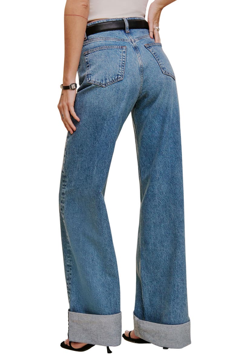 Reformation Cary Cuffed High Waist Slouchy Wide Leg Jeans, Alternate, color,