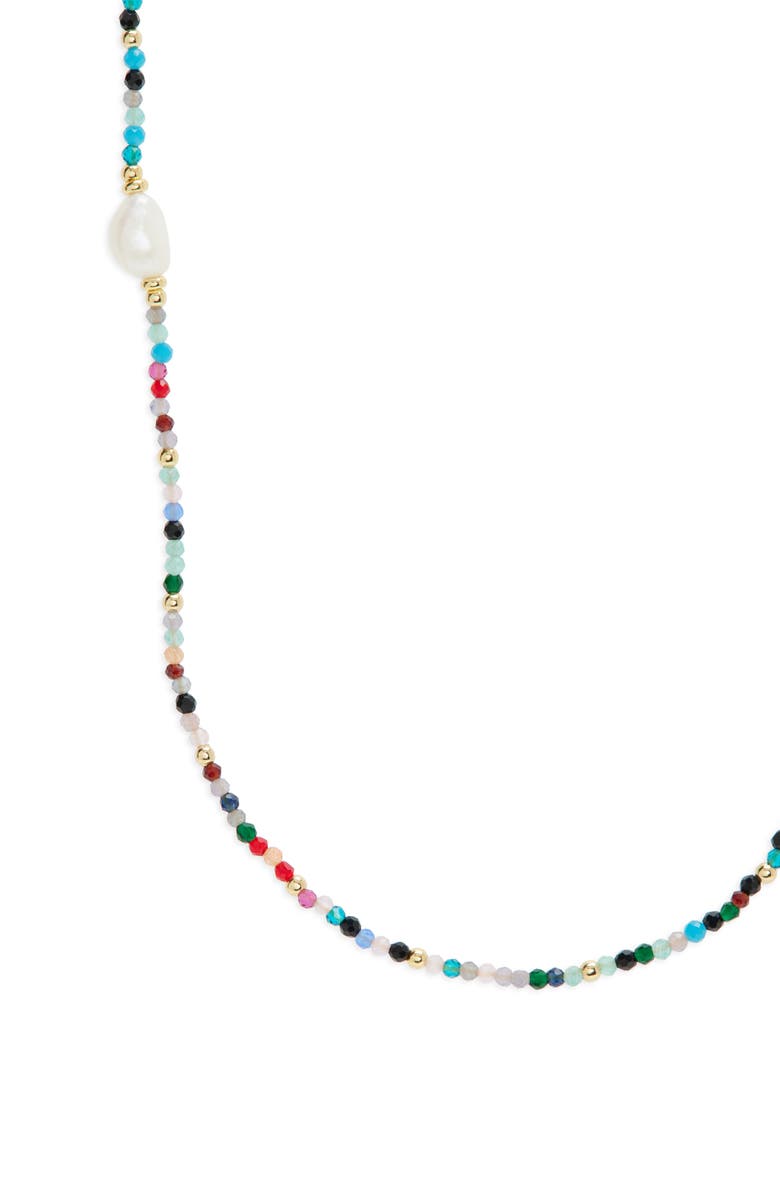 Panacea Multistone Beaded & Genuine Pearl Necklace, Main, color, 