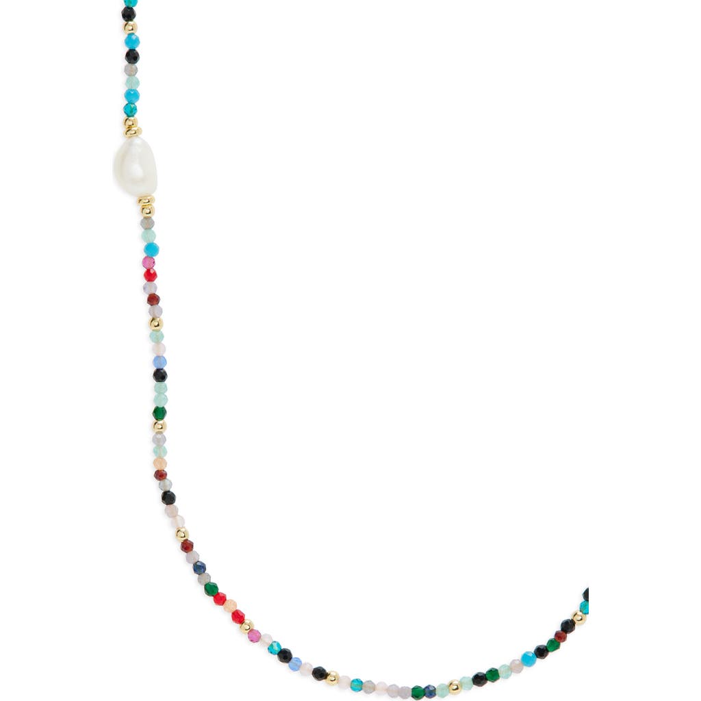 Panacea Multistone Beaded & Genuine Pearl Necklace