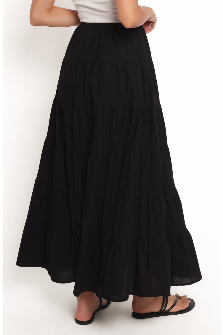 Archy Tiered Maxi Skirt, Alternate, color, BLACK