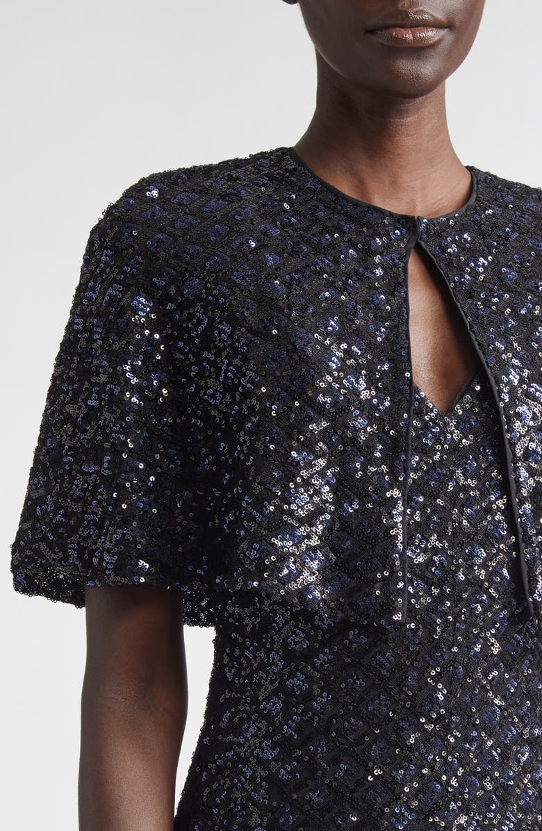 ST. JOHN Metallic Shimmer Tweed Bolero Jacket, Alternate, color, Midnight Metallic
