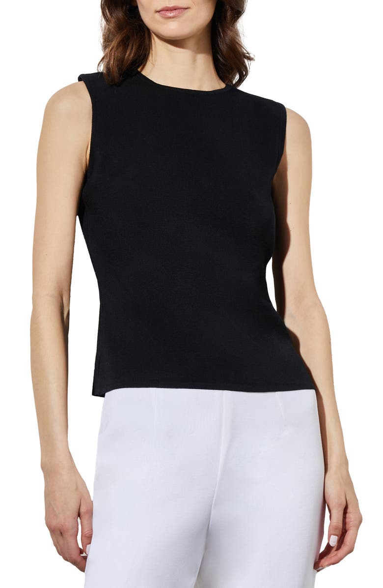 Ming Wang Back Zip Knit Tank, Main, color, 