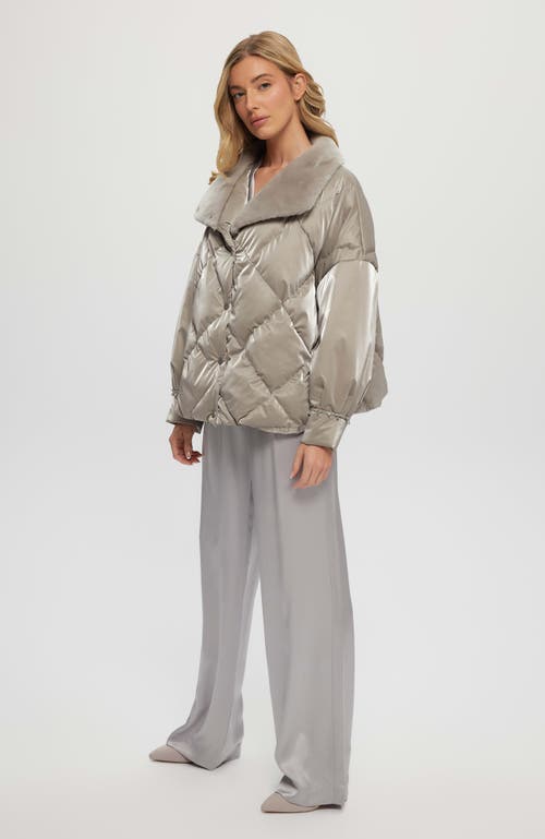 Gorski Quilted Jacket With Shearling Lamb In Gray