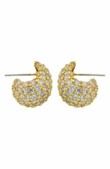 Panacea Pavé Crystal J Hoop Earrings