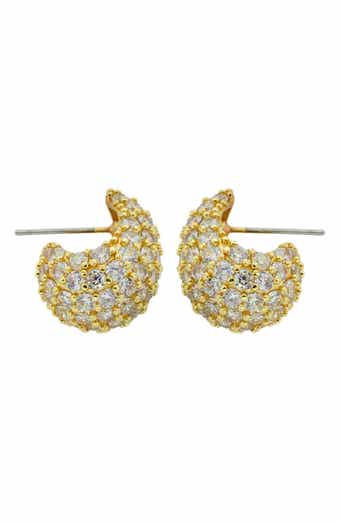 Pavé Crystal J Hoop Earrings