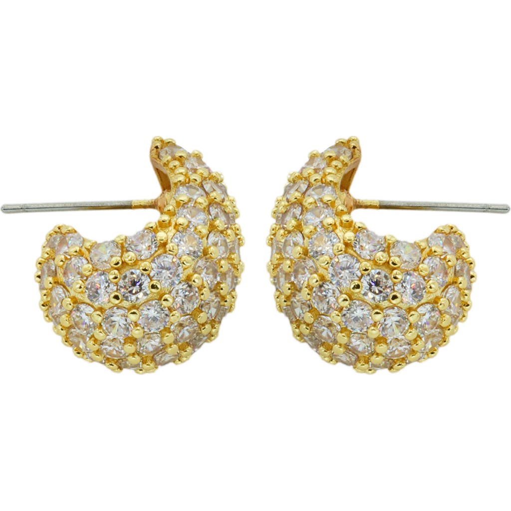 Panacea Pavé Crystal J Hoop Earrings In Gold
