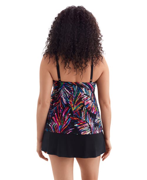 Longitude Faux Ruffle Skirtini Long Torso Swimsuit In Multi