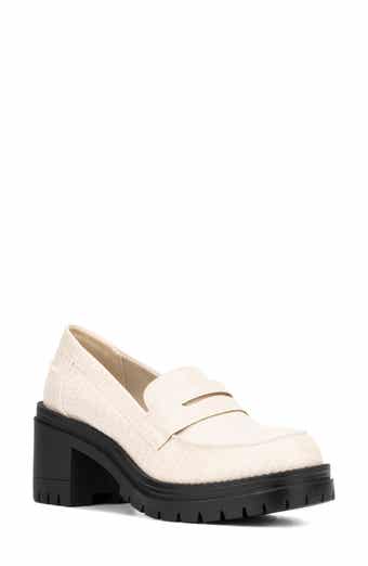 NEW YORK AND COMPANY Penni Croc Embossed Platform Loafer