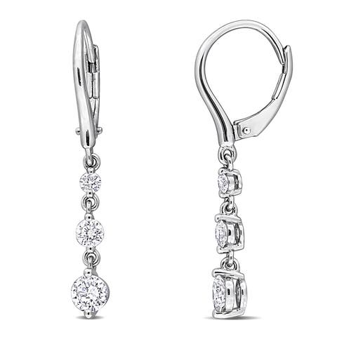 Lab-Grown Diamond Drop Earrings Sterling Silver