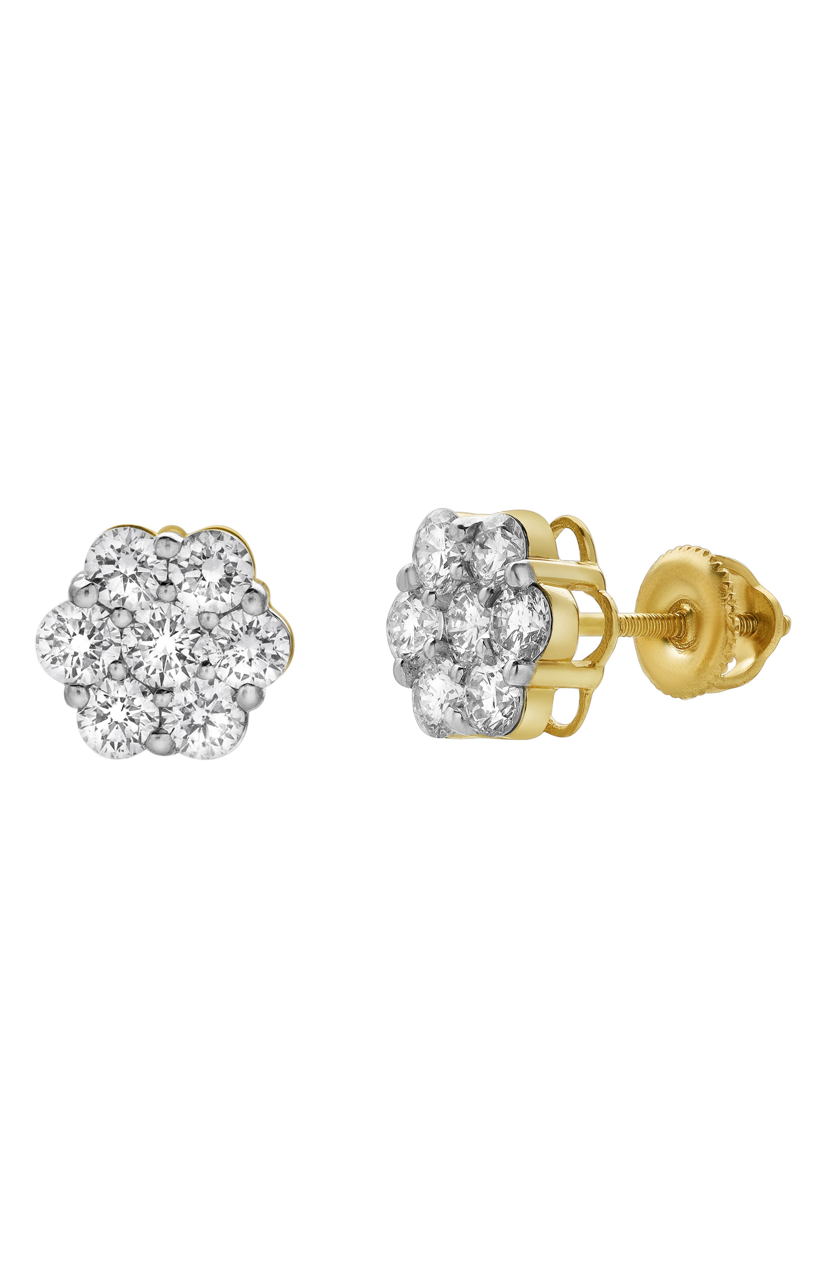 LuvMyJewelry Lab Grown Diamond Floral Cluster Stud Earrings