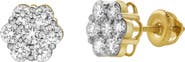 LuvMyJewelry Lab Grown Diamond Floral Cluster Stud Earrings