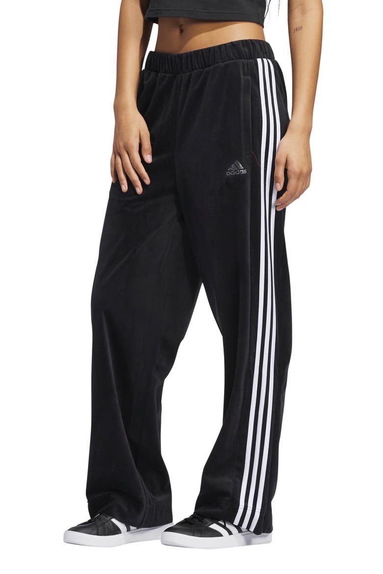 Y2K Glam 3-Stripes Knit Pants, Main, color, BLACK