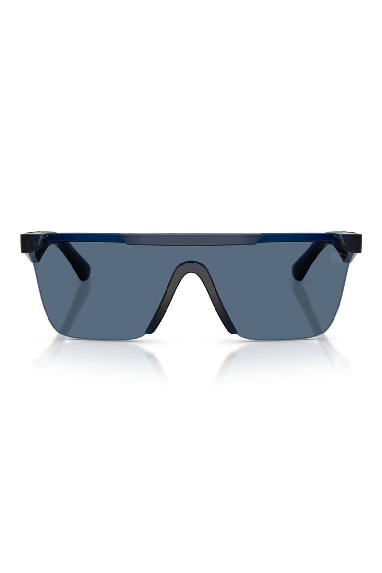 141mm Rectangular Shield Sunglasses, Main, color, BLUE / DARK BLUE