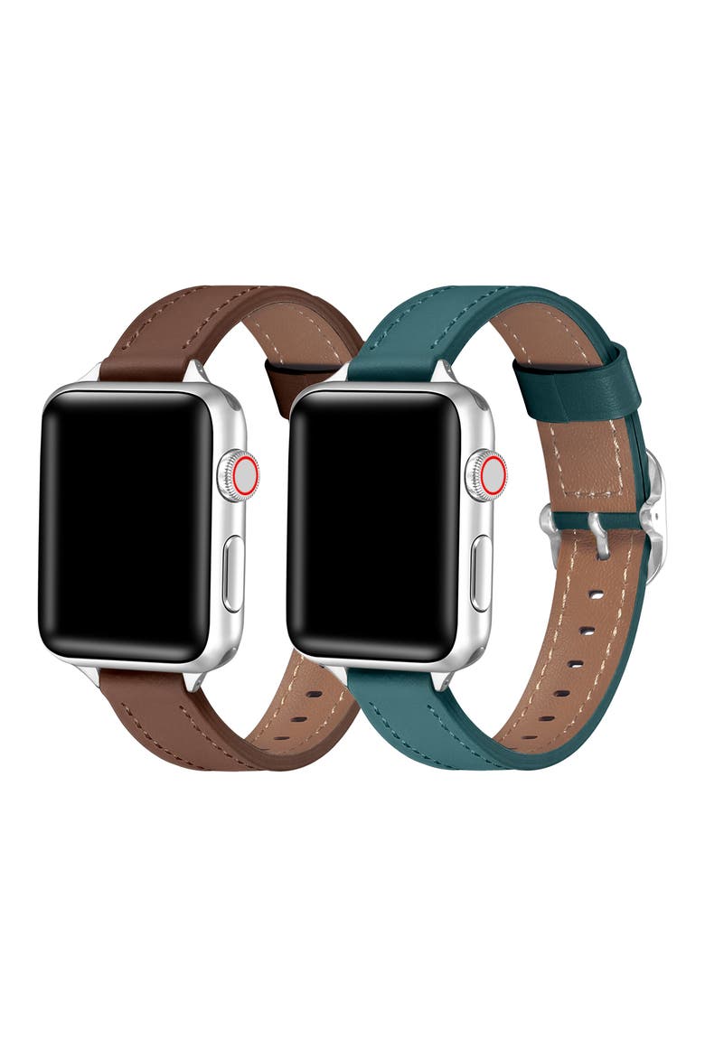 Carmen 2-Pack Apple Watch® Watchbands, Alternate, color, BROWN ASSORTED