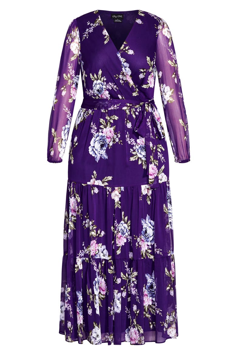 Wild Long Sleeve Floral Faux Wrap Dress, Alternate, color, WILD FLORAL