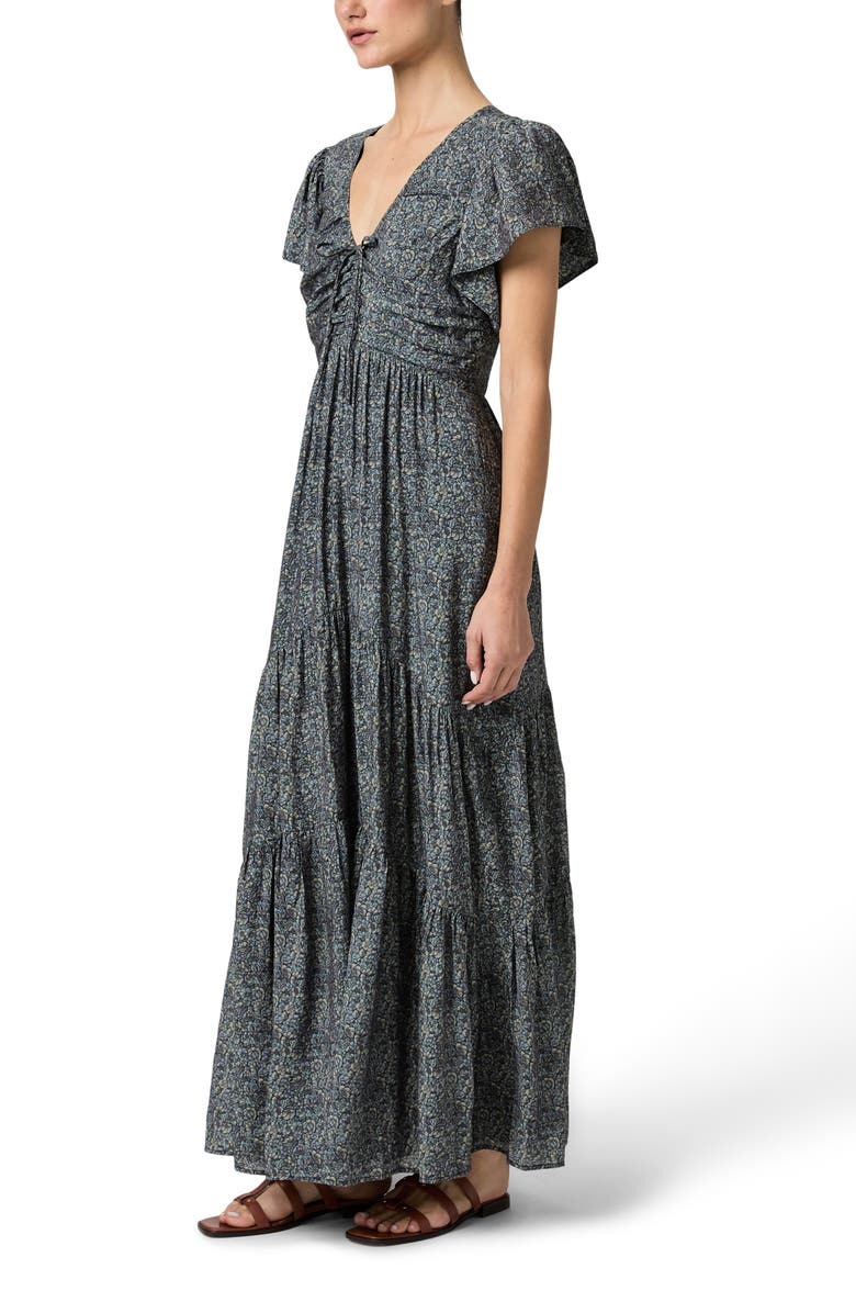 PAIGE Kinga Fit & Flare Maxi Dress, Alternate, color, Navy Multi