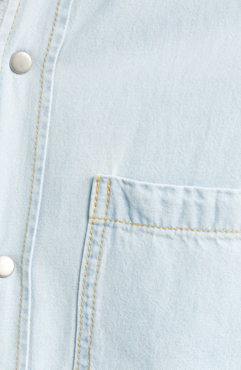 925 Originals Bozeman Fleece Lined Snap-Up Denim Shirt Jacket, Alternate, color, White Wash