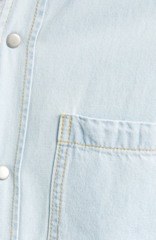 925 Originals Bozeman Fleece Lined Snap-up Denim Shirt Jacket In White