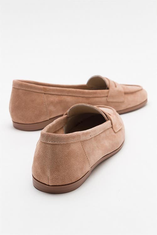 Forever & Always Shoes Dorothy Leather Loafer In Camel Suede Leather