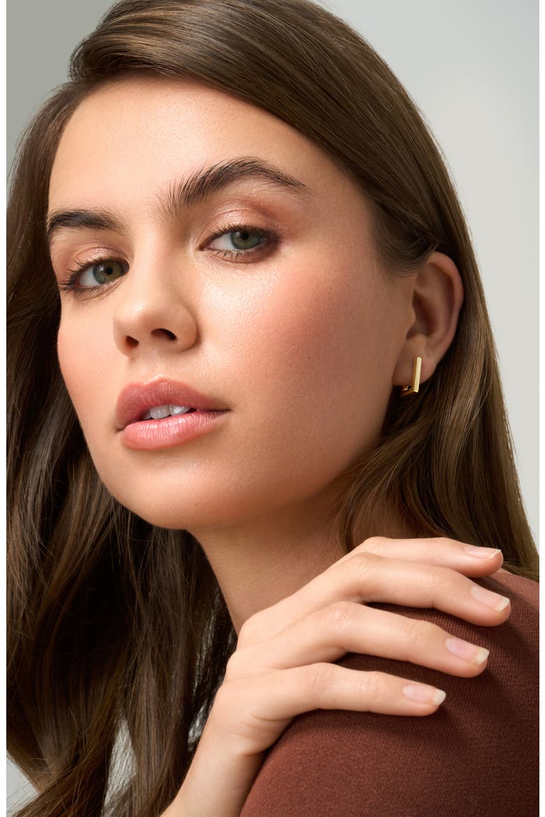 Rectangular Huggie Earrings, Alternate, color, 14K YELLOW GOLD