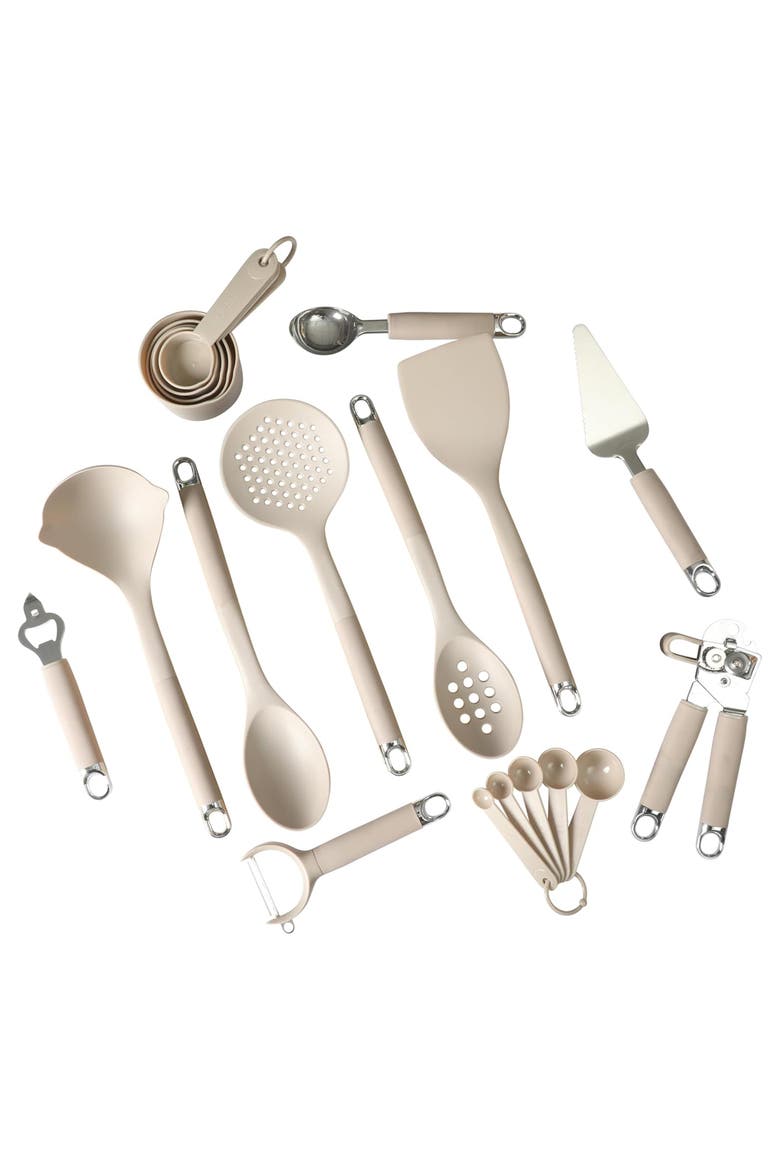 20 Piece Nylon Kitchen Gadget & Tool Set in Taupe, Main, color, Brown