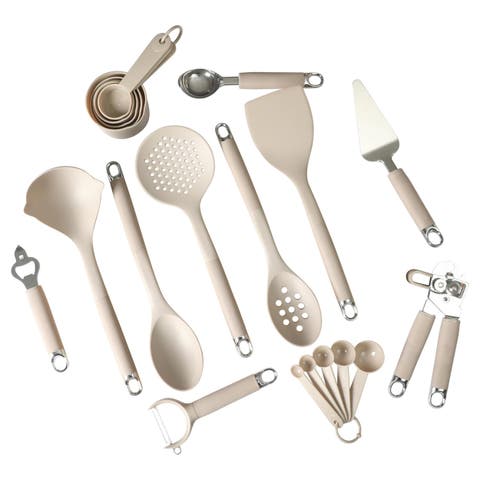 20 Piece Nylon Kitchen Gadget & Tool Set in Taupe