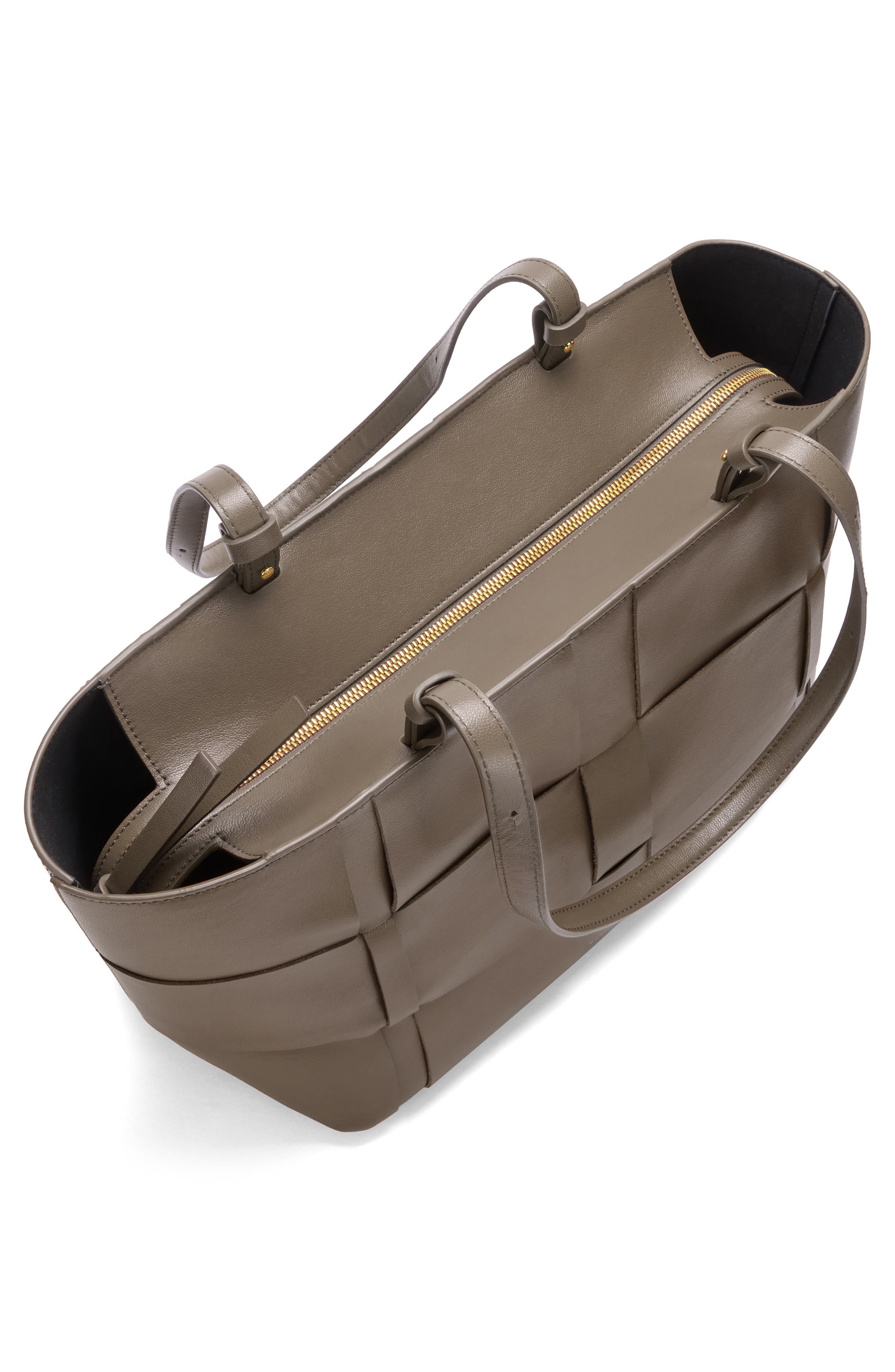 DeMellier The Florence Woven Leather Tote, Alternate, color, Dark Taupe