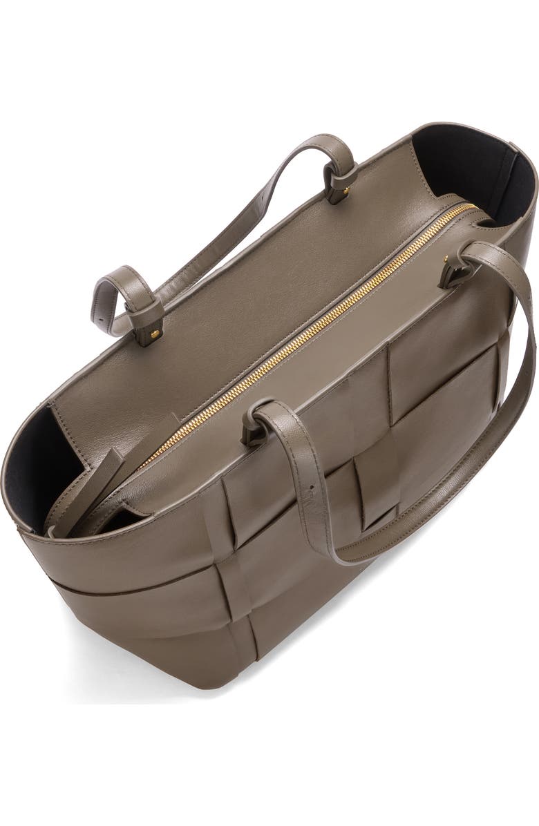 DeMellier The Florence Woven Leather Tote, Alternate, color, Dark Taupe