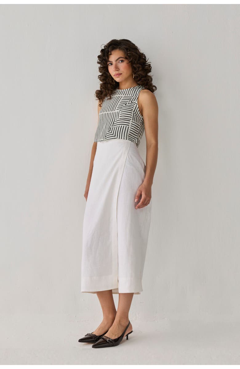 Reistor Fitted Overlap Midi Skirt, Alternate, color, Off White