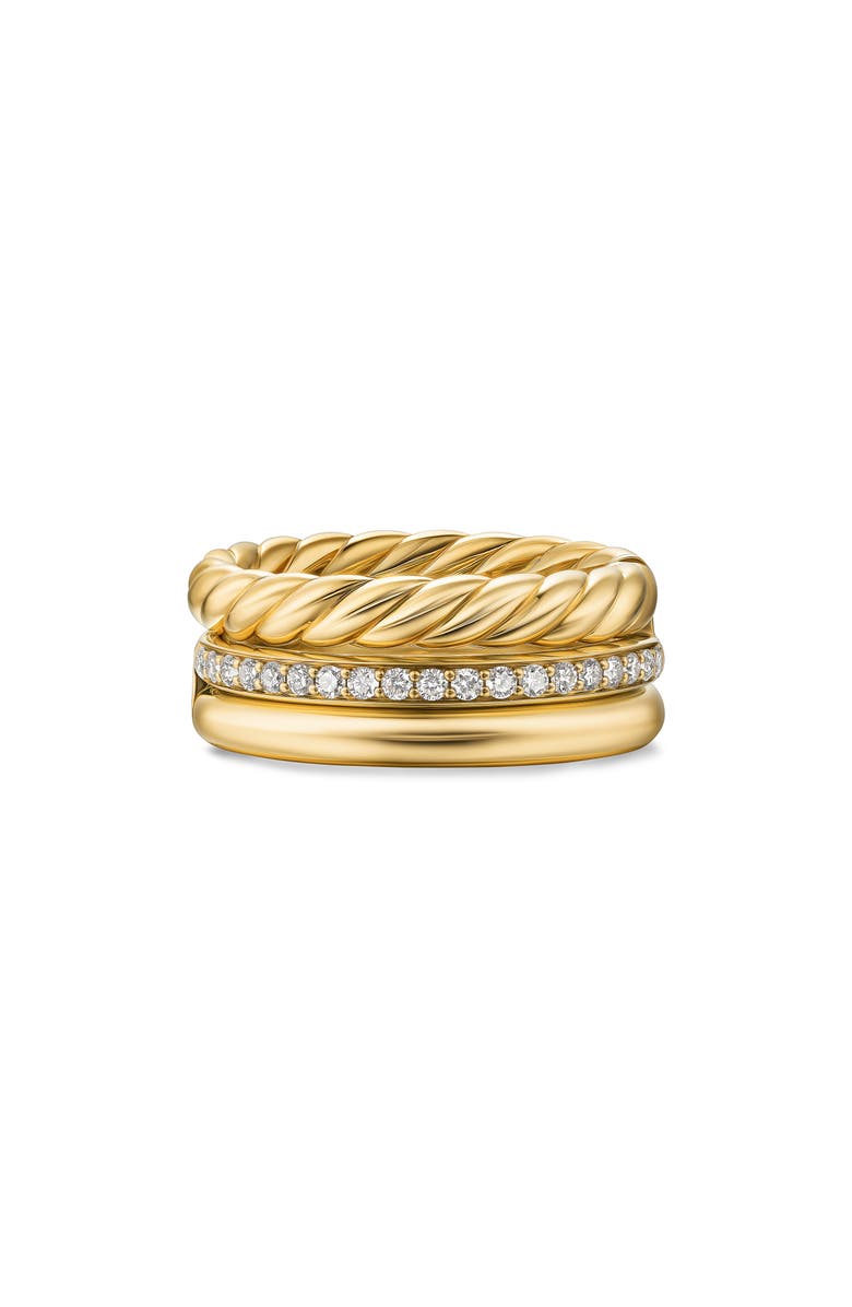 David Yurman DY Mercer<sup>®</sup> Three Row Ring in 18K Yellow Gold with Diamonds, 8.9mm, Main, color, Diamond/ Gold