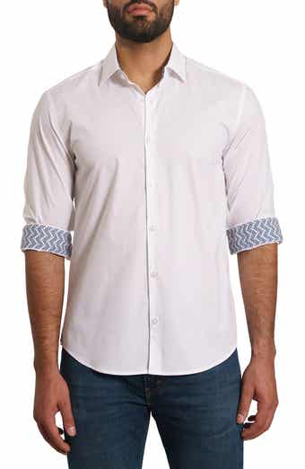 Jared Lang Trim Fit Solid Cotton Button-Up Shirt