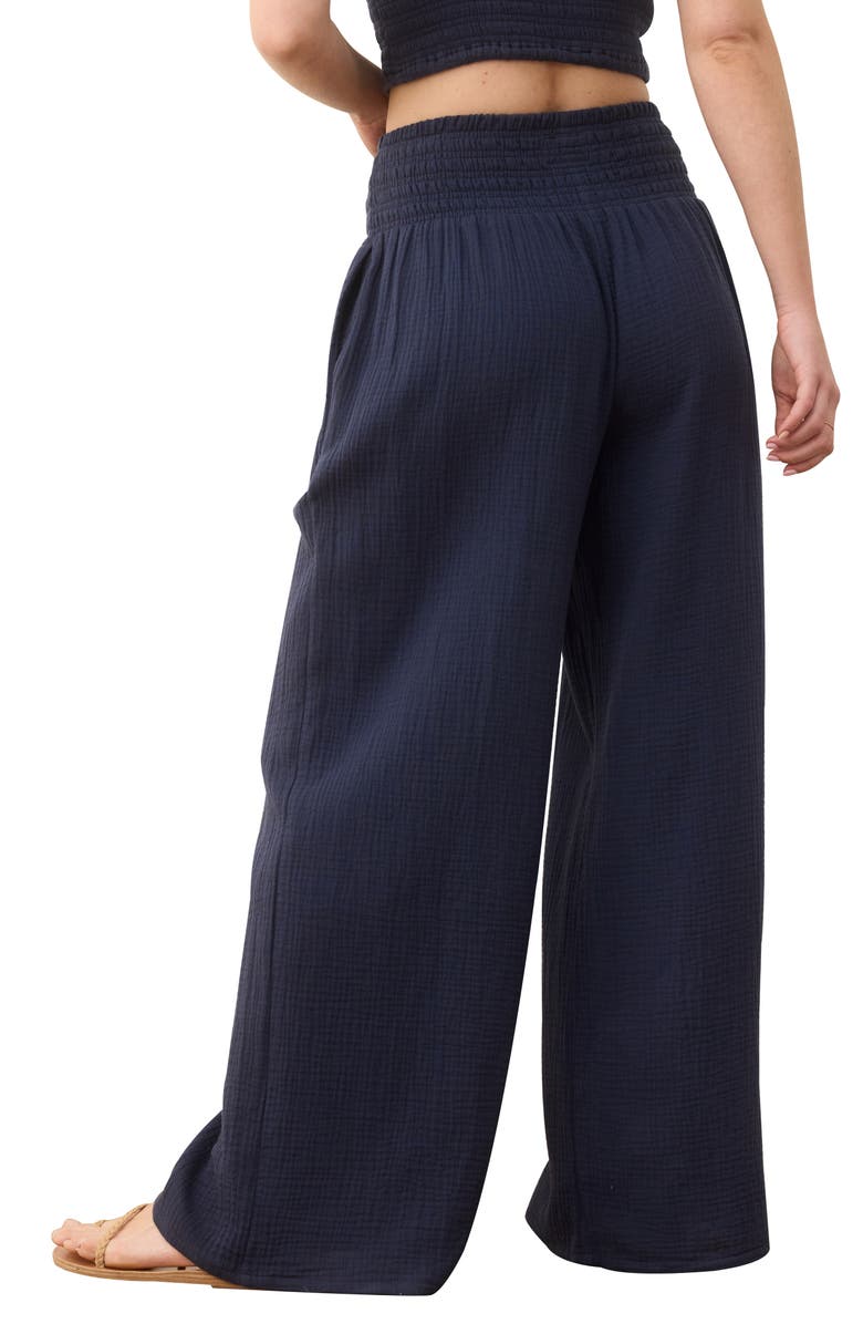 Marine Layer Sophia Double Cloth Wide Leg Pants, Alternate, color, Indigo