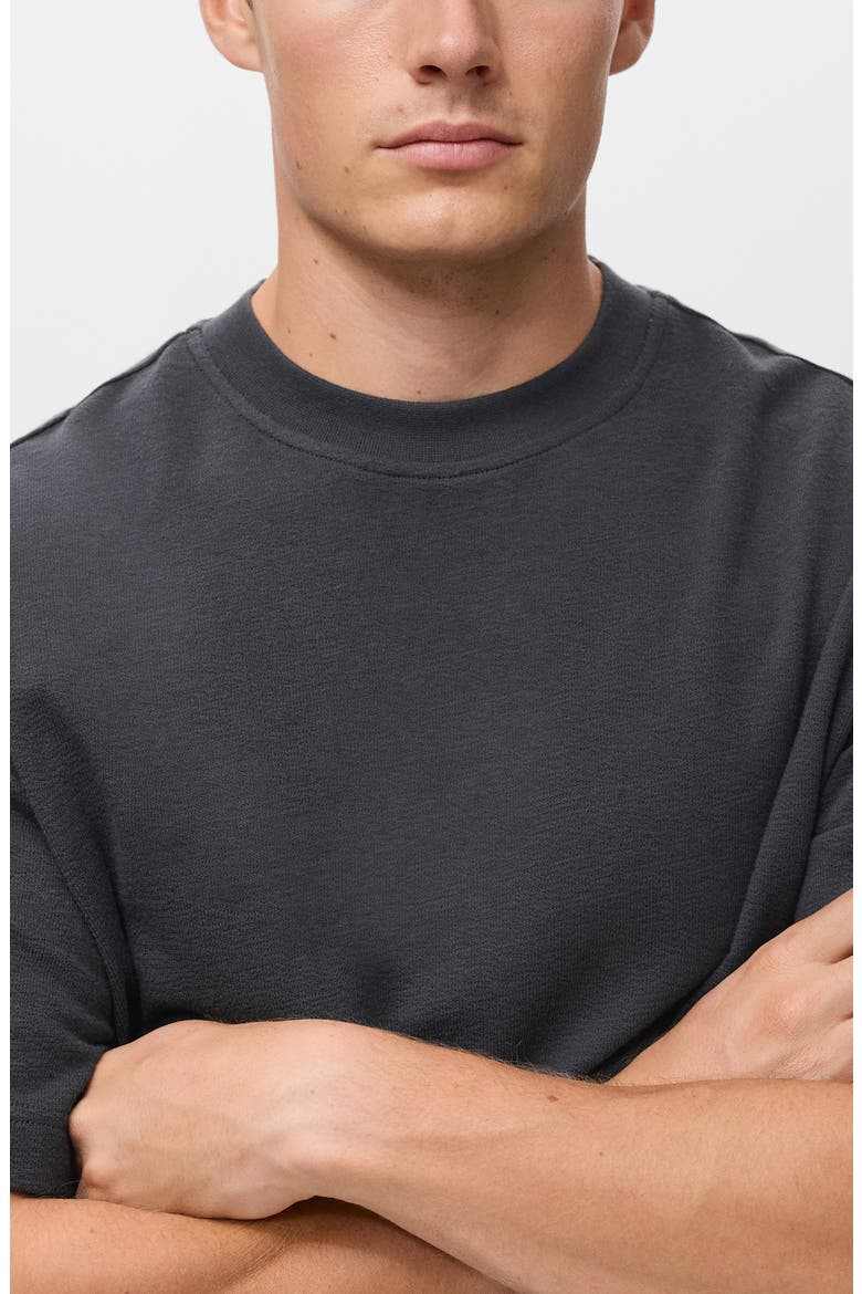 Cotton Fleece Crewneck Top, Alternate, color, INDIGO BLUE