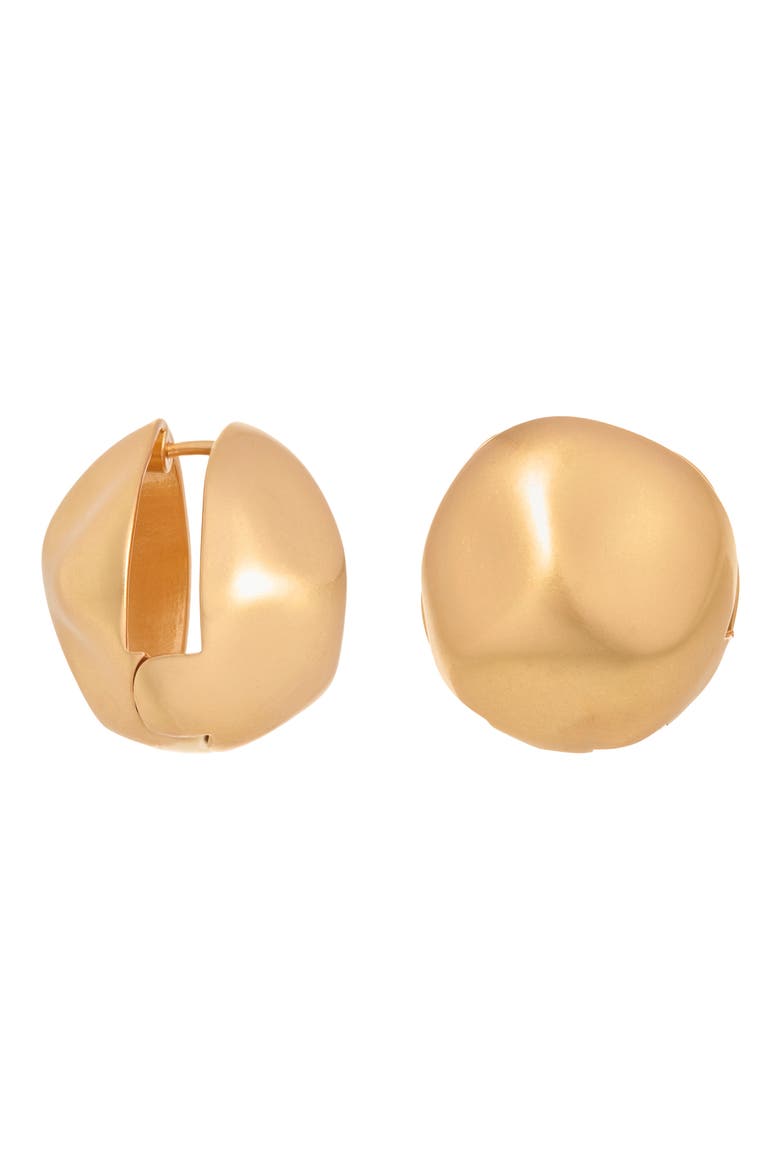Tiara Tumbled Metal Front/Back Earrings, Alternate, color, GOLD TONE