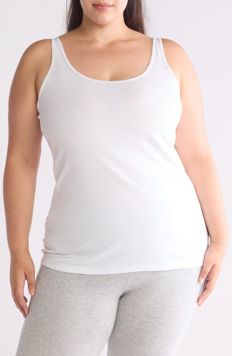 Eileen Fisher Scoop Neck Organic Cotton Tank Top, Main, color, 