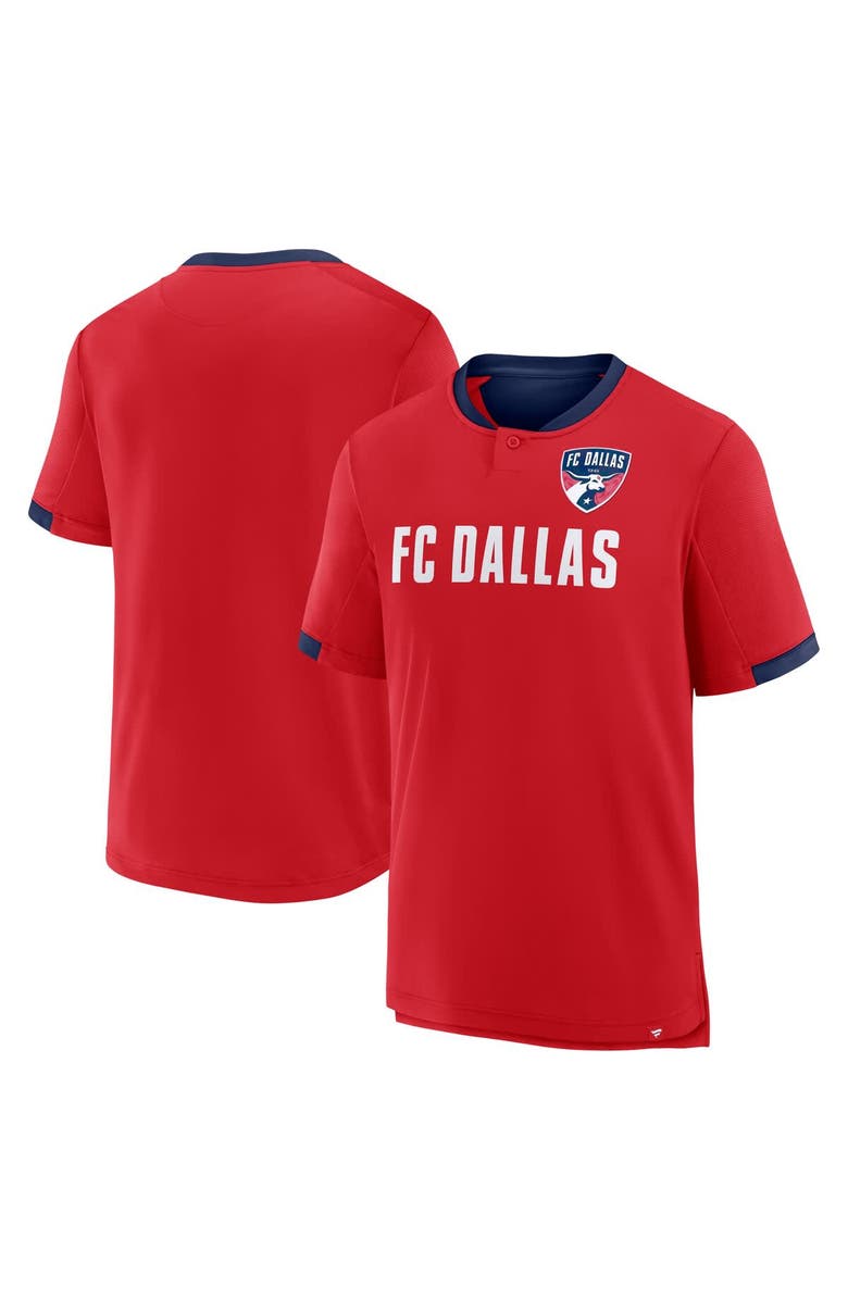 FANATICS Men's Fanatics Red FC Dallas Stoppage Time Striker T-Shirt, Main, color, Red