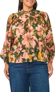 Vince Camuto Floral Raglan Sleeve Top