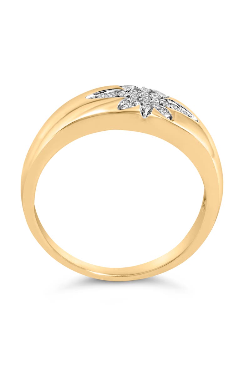 18K Yellow Gold 1/10 Cttw Diamond Star Burst Inlay Ring, Alternate, color, Yellow Gold