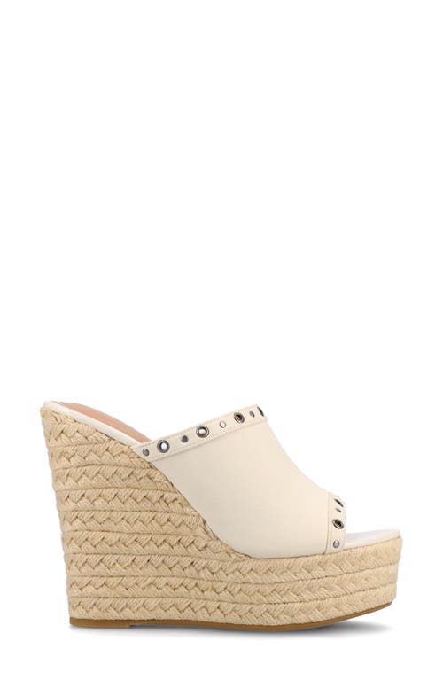 Journee Collection Yari Platform Wedge Espadrille Sandal In White