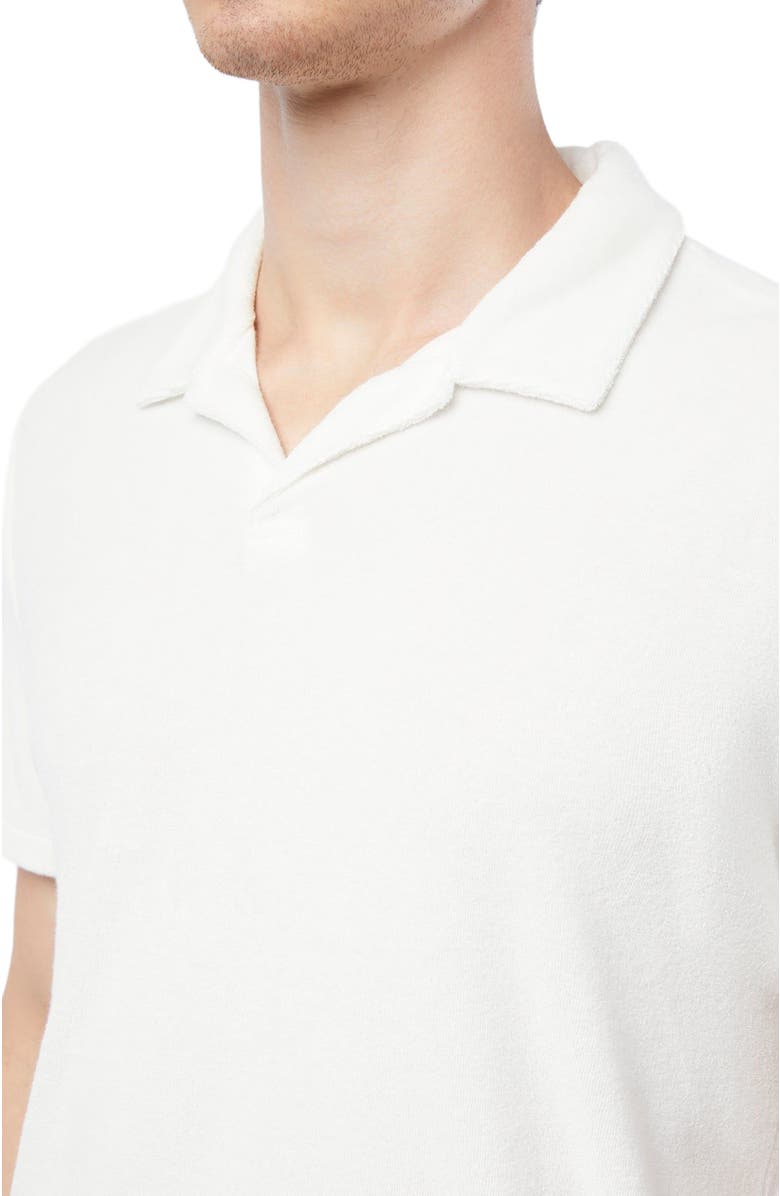 Onia Towel Terry Johnny Collar Polo, Alternate, color, White