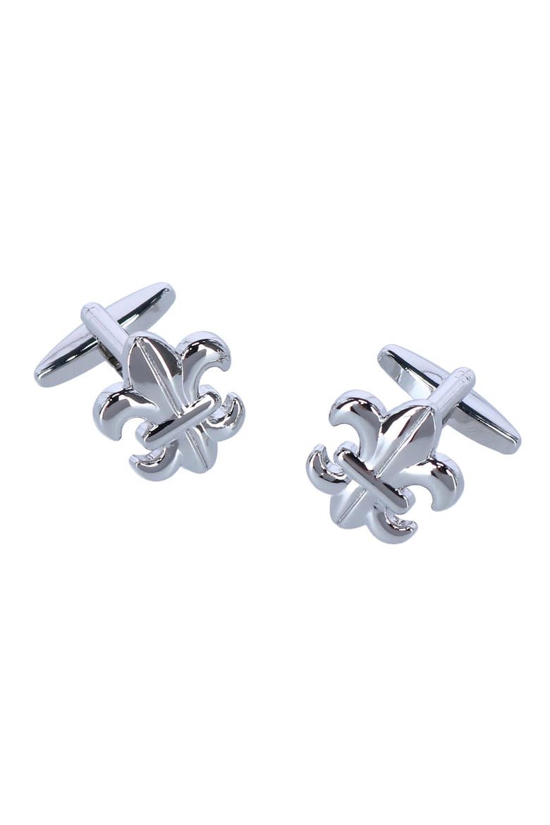 Fletcher Fleur-Di-Lis Novelty Cufflinks, Main, color, Silver