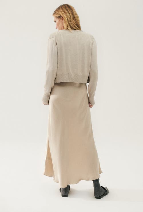 Shop Silk Laundry Cropped Cardigan Hazelnut